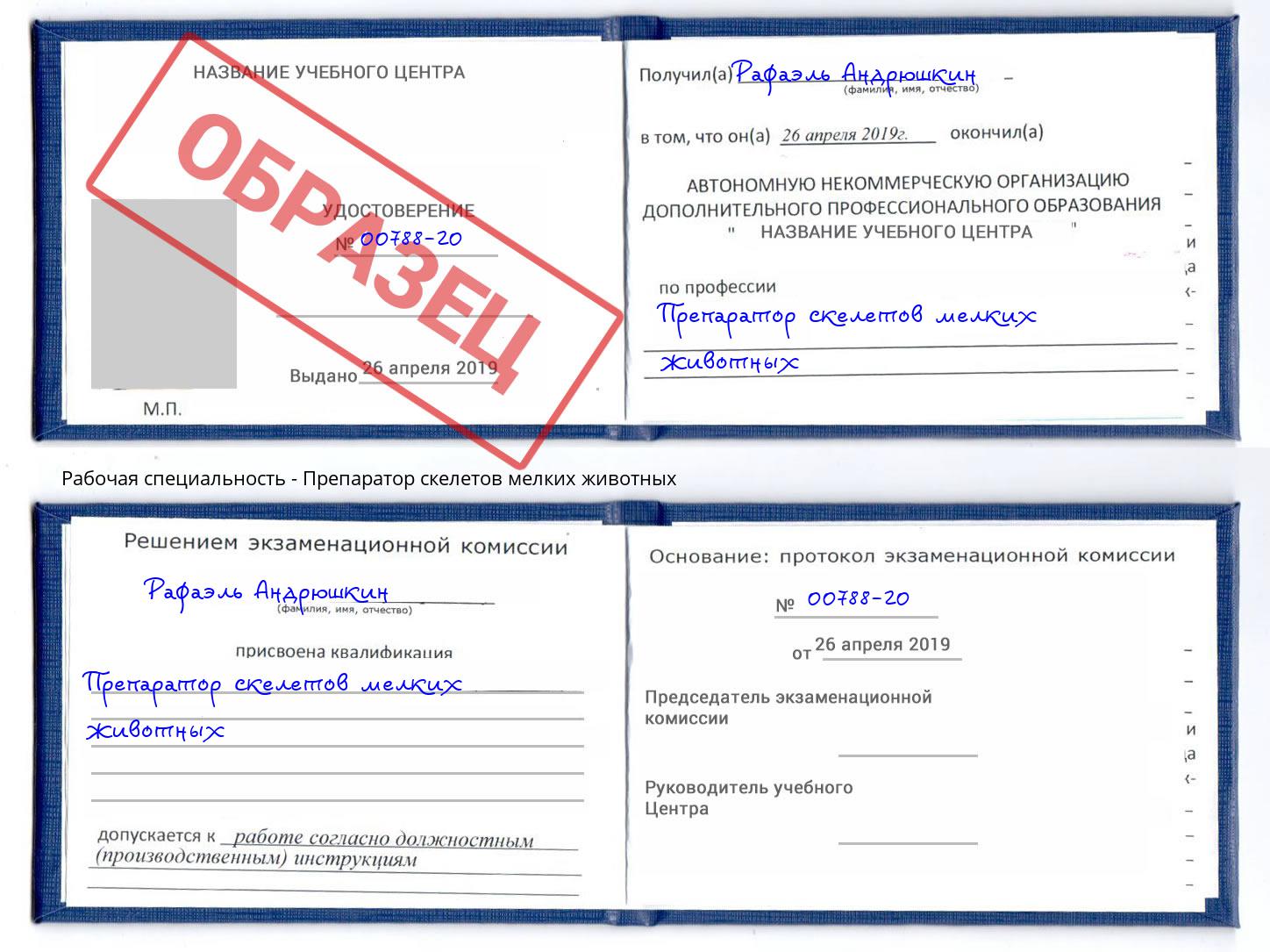 Препаратор скелетов мелких животных Михайловка