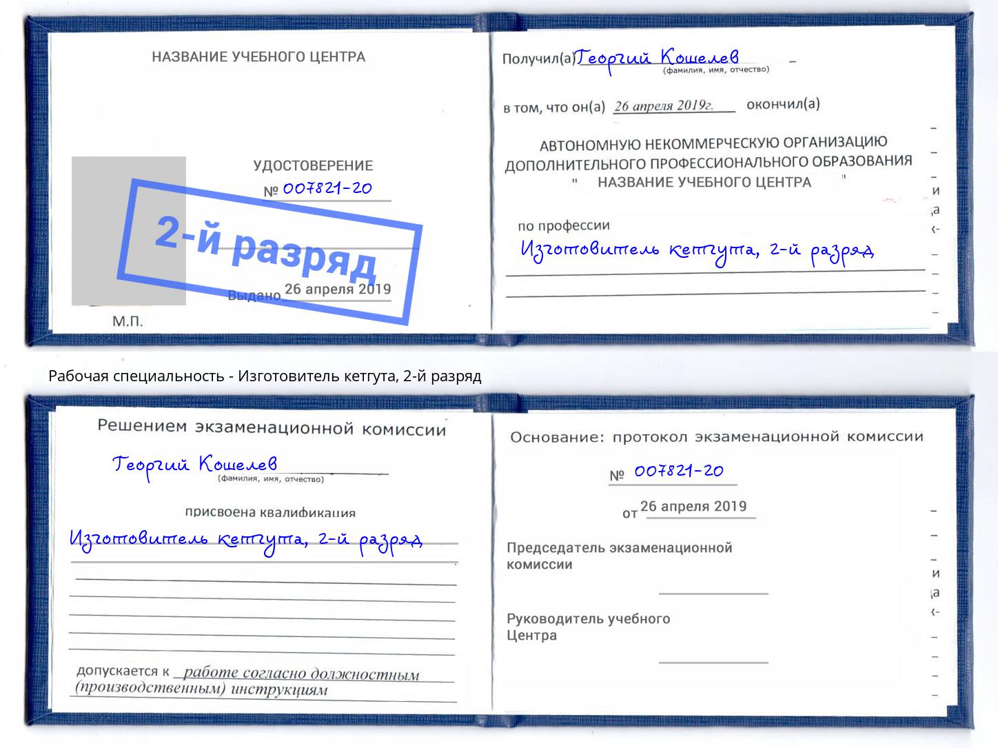 корочка 2-й разряд Изготовитель кетгута Михайловка