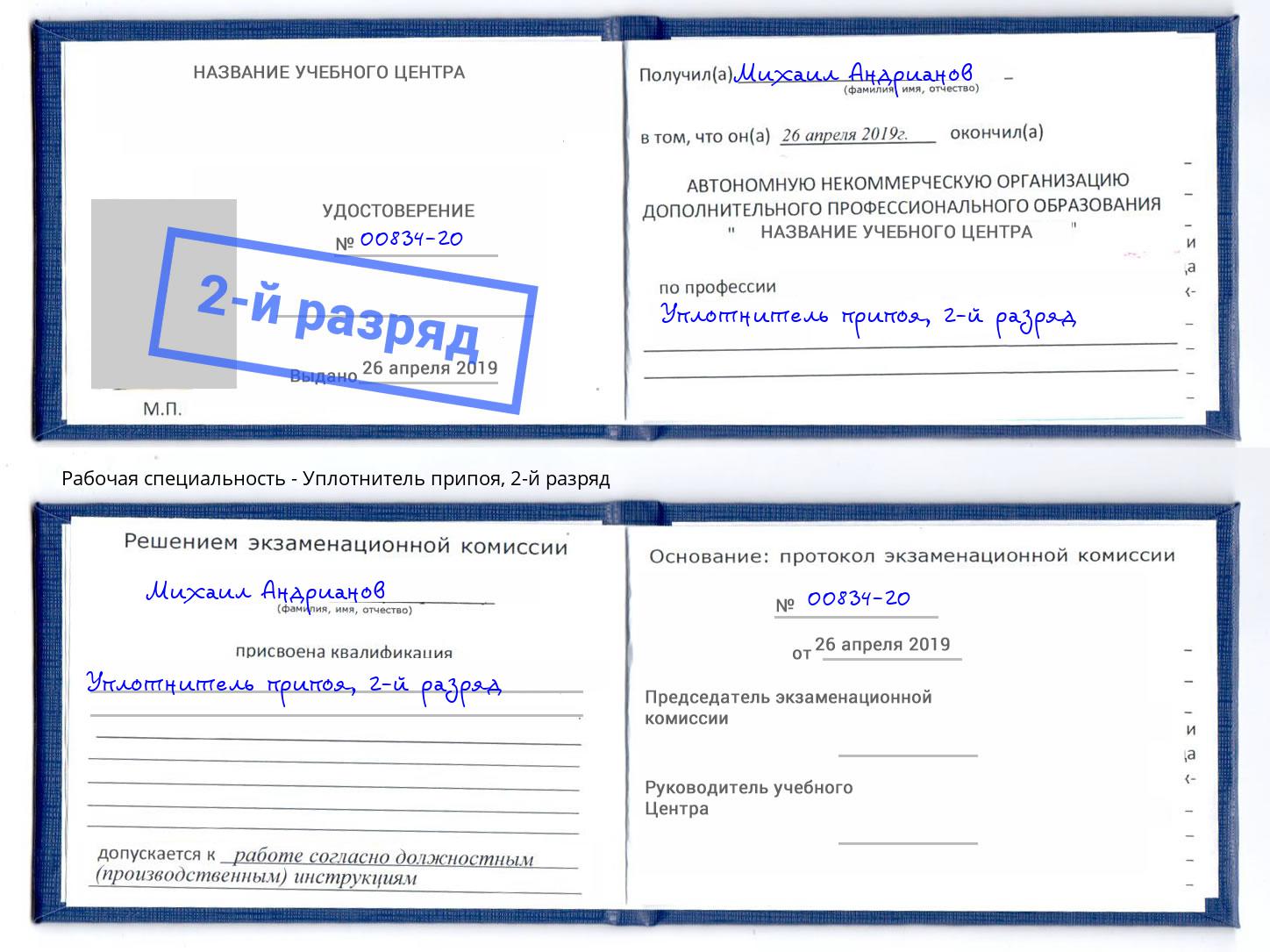 корочка 2-й разряд Уплотнитель припоя Михайловка